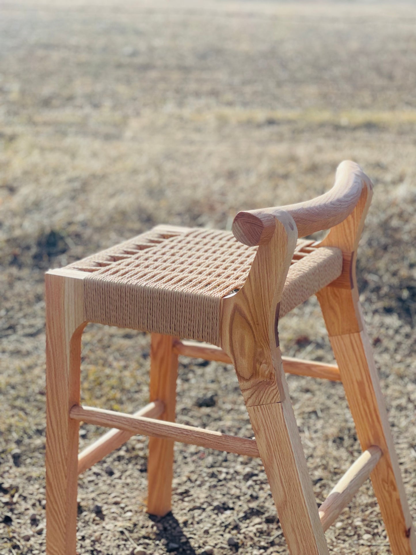 Pml natural wood finished stool