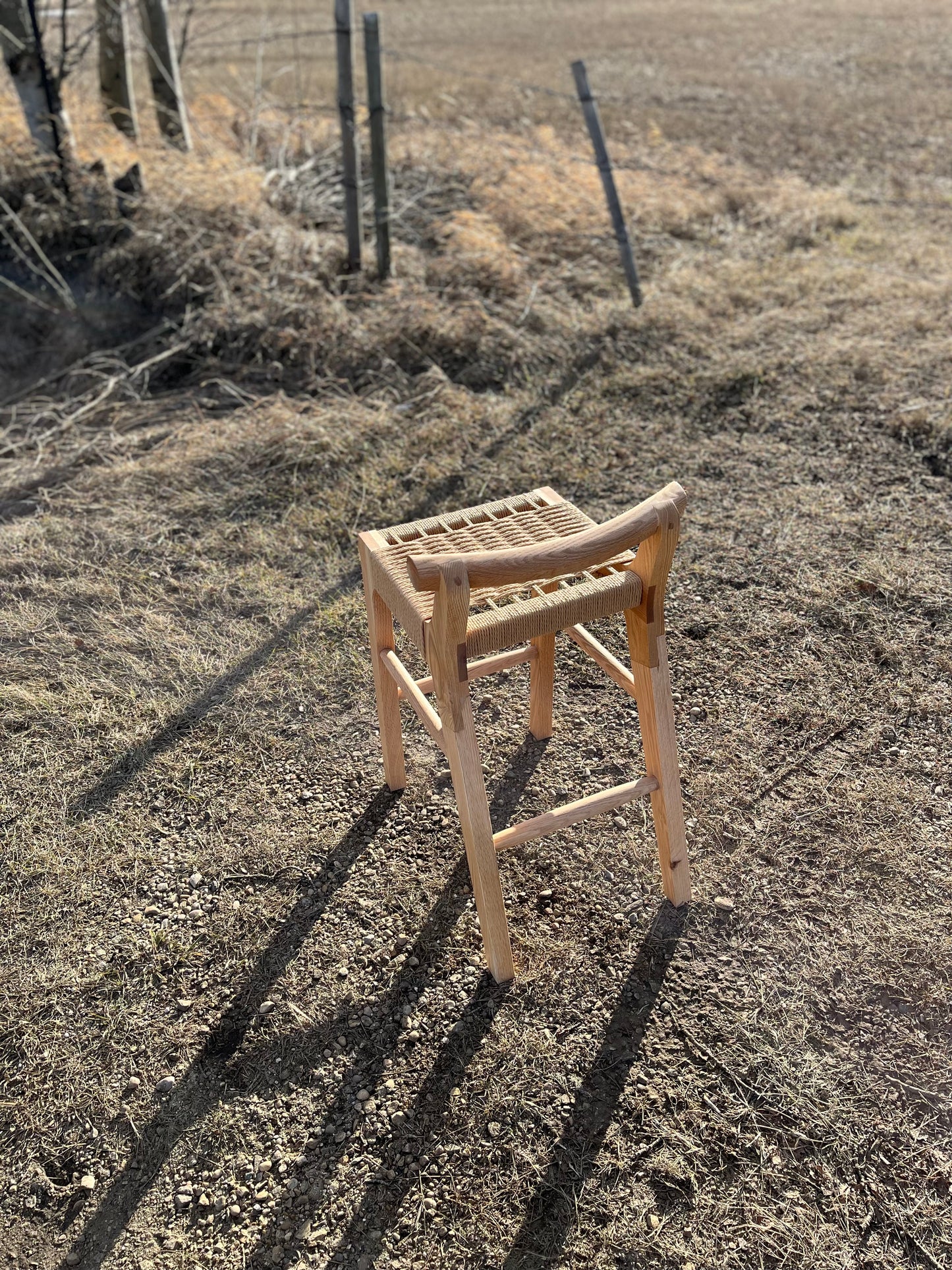 Pml natural wood finished stool