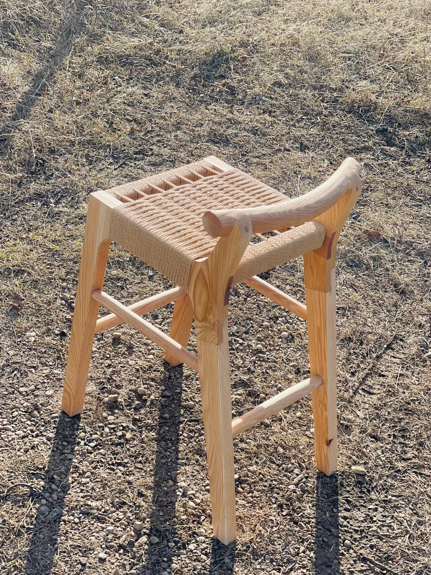 Pml natural wood finished stool